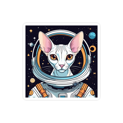 PugMug Custom White Sphynx Cat Sticker