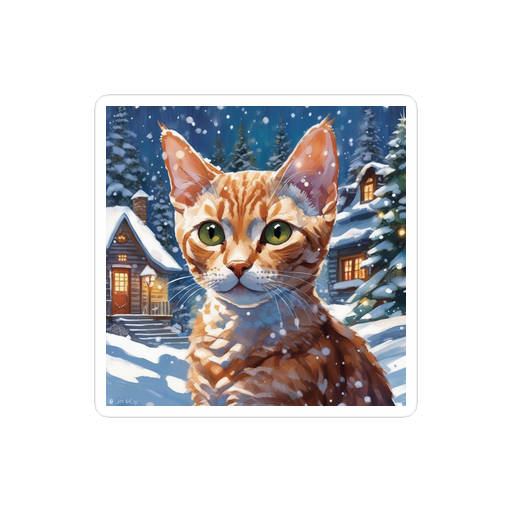 PugMug Custom Tabby Devon Rex Cat Sticker