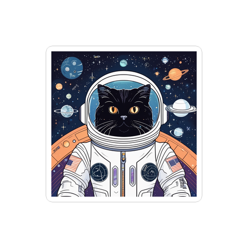 PugMug Custom Black Persian Cat Sticker