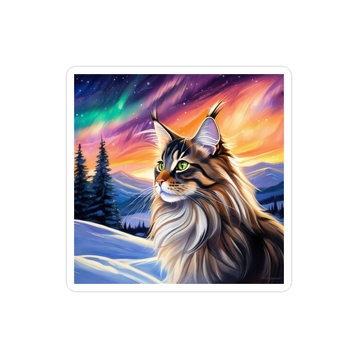 PugMug Custom Tabby Maine Coon Cat Sticker