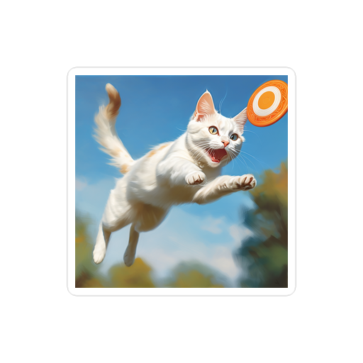 PugMug Custom White Companion Cat Sticker