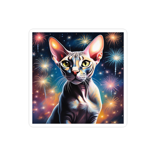 PugMug Custom Tabby Sphynx Cat Sticker