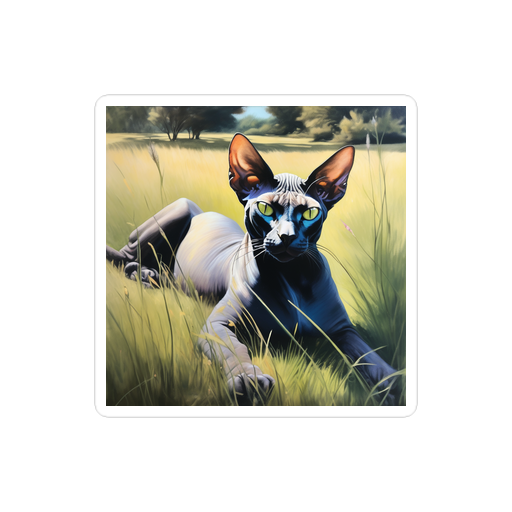 PugMug Custom Black Sphynx Cat Sticker