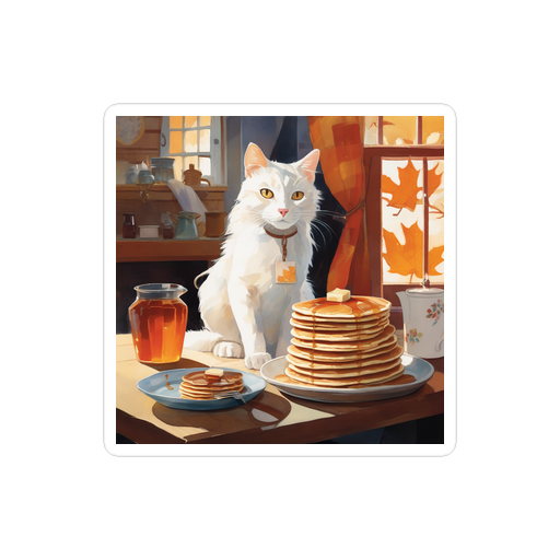 PugMug Custom White Companion Cat Sticker