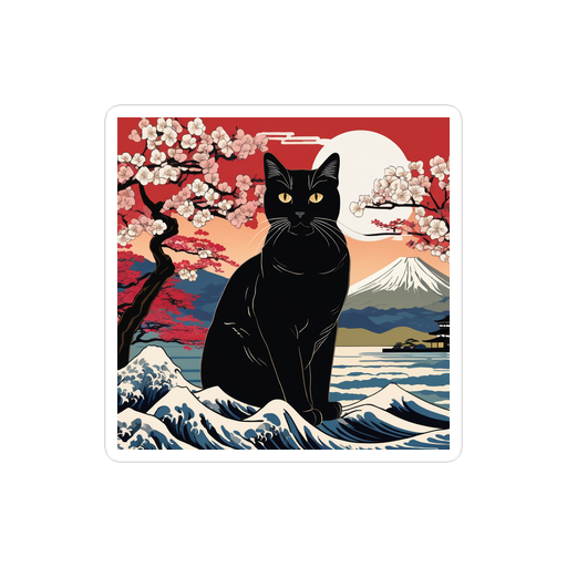 PugMug Custom Black British Shorthair Cat Sticker
