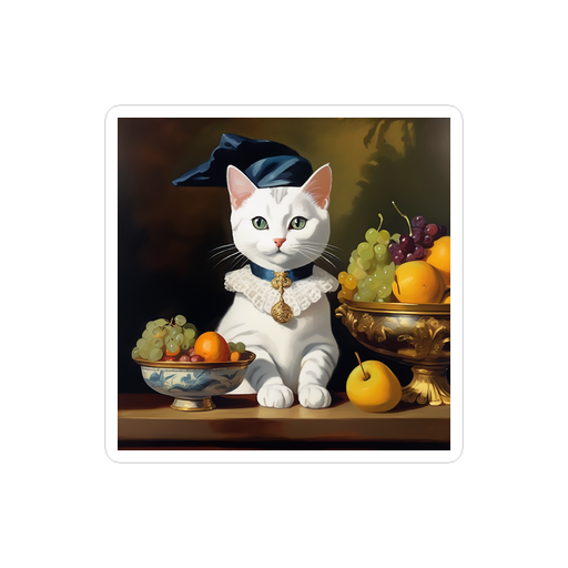 PugMug Custom White American Shorthair Cat Sticker