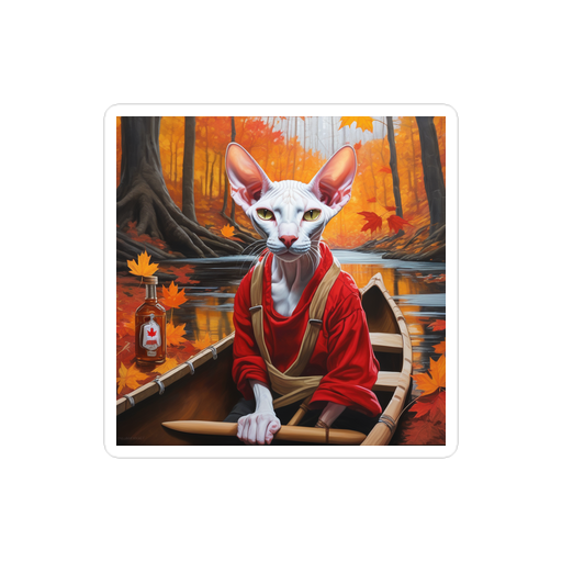 PugMug Custom White Sphynx Cat Sticker