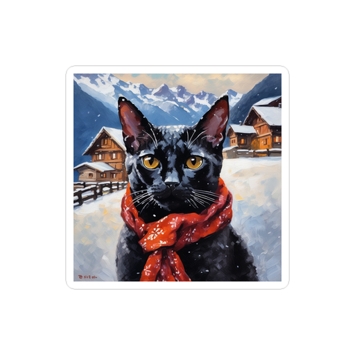 PugMug Custom Black Devon Rex Cat Sticker