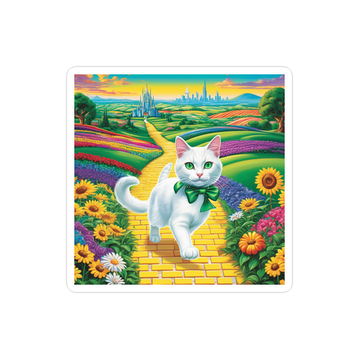 PugMug Custom White Companion Cat Sticker