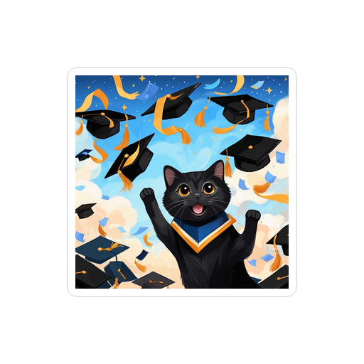 PugMug Custom Black Scottish Fold Cat Sticker