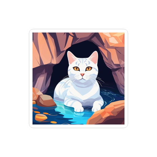 PugMug Custom White American Shorthair Cat Sticker