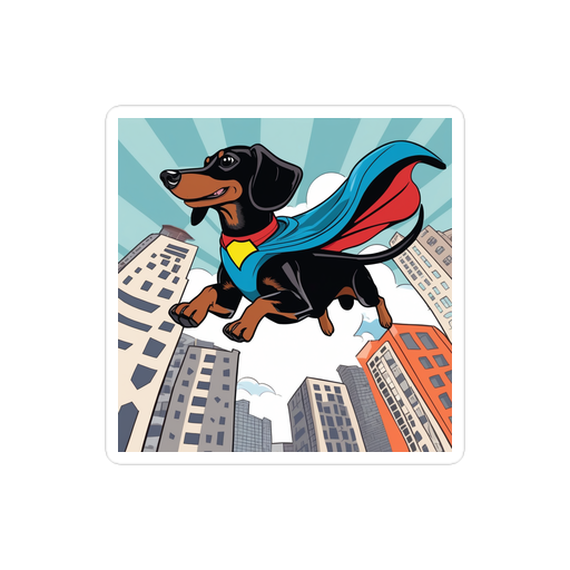 PugMug Custom Black Dachshund Sticker