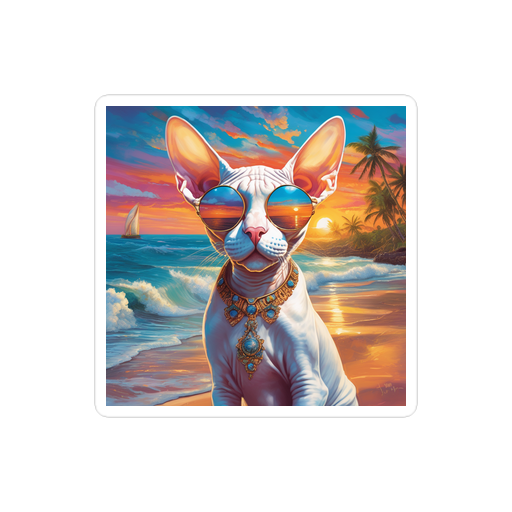 PugMug Custom White Sphynx Cat Sticker