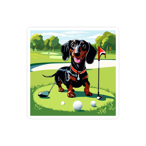 PugMug Custom Black Dachshund Sticker