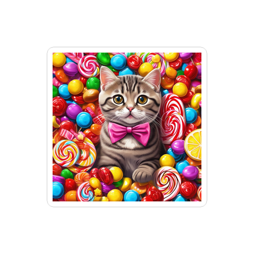 PugMug Custom Tabby Scottish Fold Cat Sticker