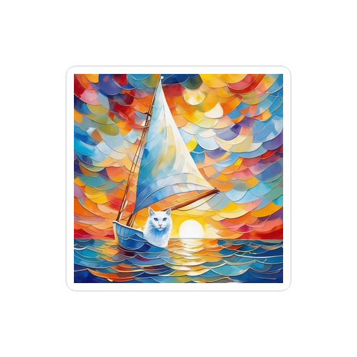 PugMug Custom White Companion Cat Sticker