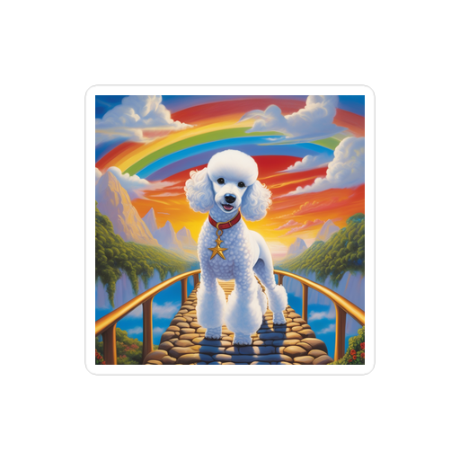 PugMug Custom White Poodle Sticker