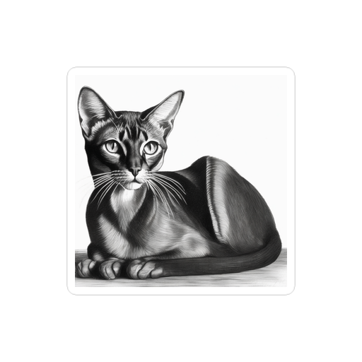 PugMug Custom Black Abyssinian Cat Sticker