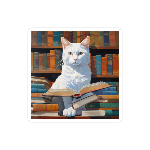 PugMug Custom White Companion Cat Sticker