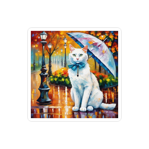 PugMug Custom White Companion Cat Sticker