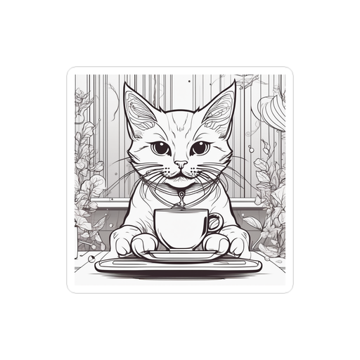 PugMug Custom White Companion Cat Sticker