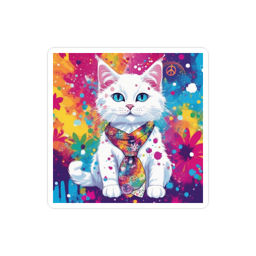 PugMug Custom White Companion Cat Sticker