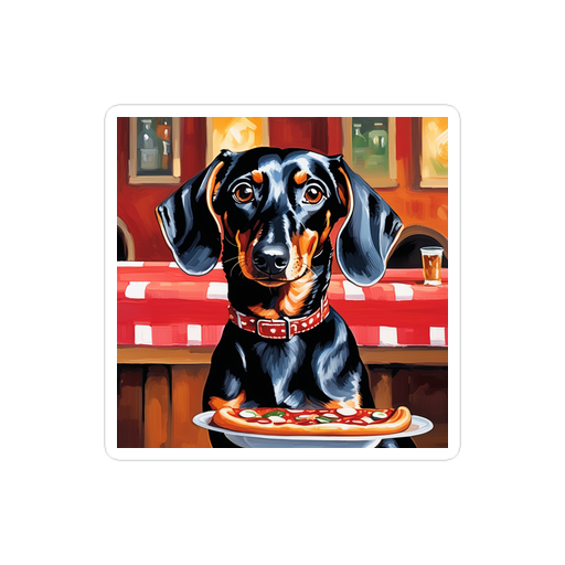 PugMug Custom Black Dachshund Sticker