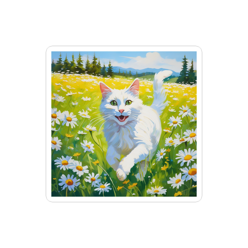 PugMug Custom White Companion Cat Sticker