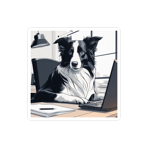 PugMug Custom Border Collie Sticker