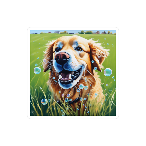 PugMug Custom Golden Retriever Sticker