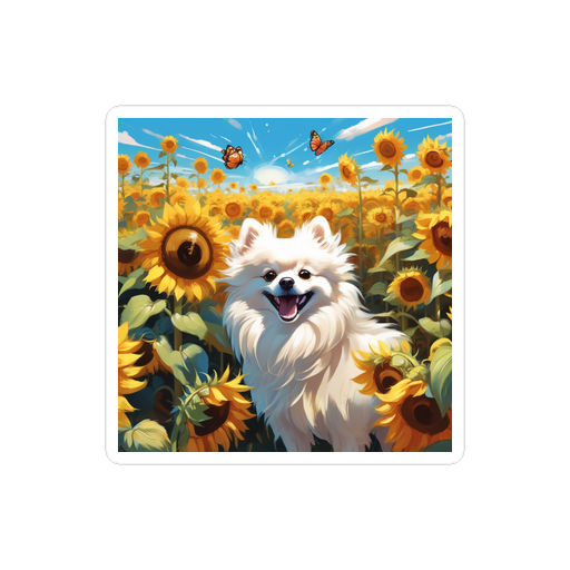 PugMug Custom White Pomeranian Sticker
