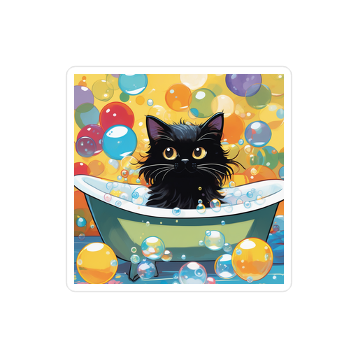 PugMug Custom Black Ragdoll Cat Sticker