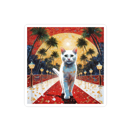 PugMug Custom White Companion Cat Sticker