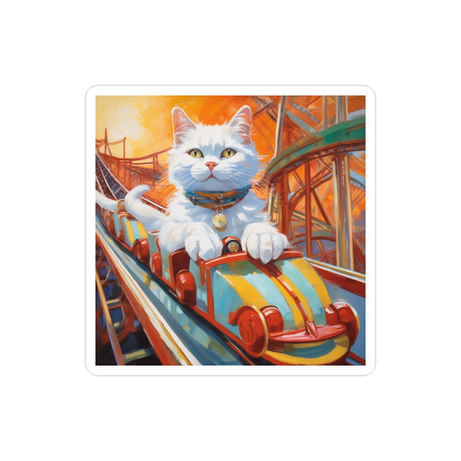 PugMug Custom White Companion Cat Sticker