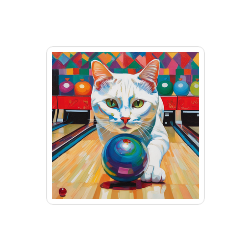 PugMug Custom White Companion Cat Sticker