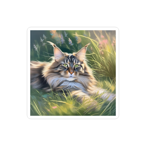 PugMug Custom Tabby Maine Coon Cat Sticker