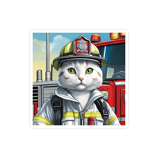 PugMug Custom White Companion Cat Sticker