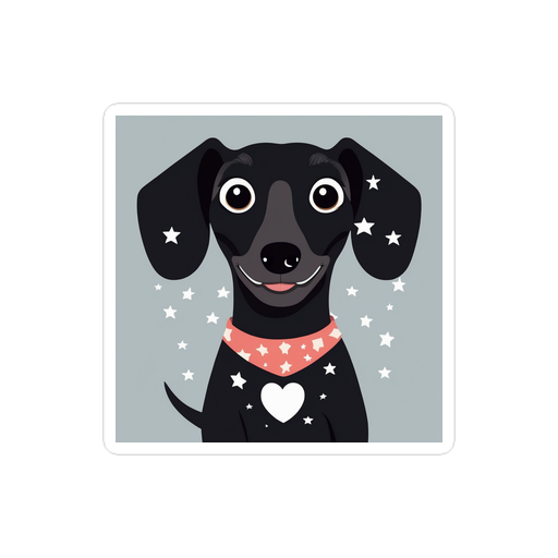 PugMug Custom Black Dachshund Sticker