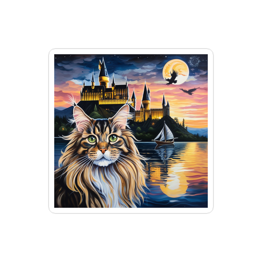 PugMug Custom Tabby Maine Coon Cat Sticker