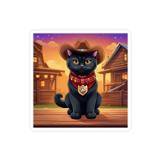 PugMug Custom Black British Shorthair Cat Sticker