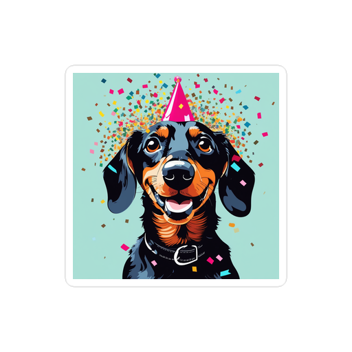 PugMug Custom Black Dachshund Sticker