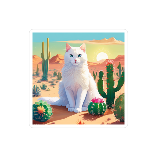 PugMug Custom White Companion Cat Sticker