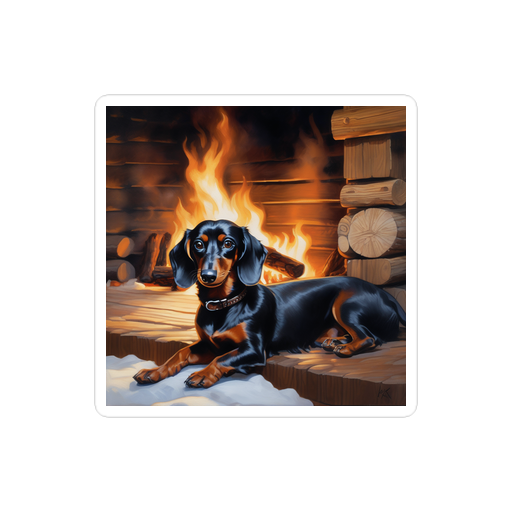 PugMug Custom Black Dachshund Sticker