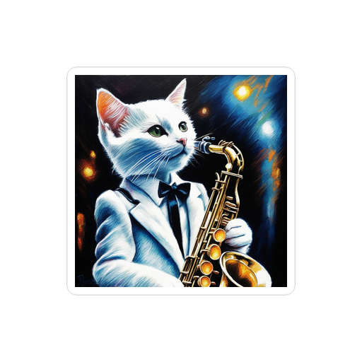 PugMug Custom White Companion Cat Sticker