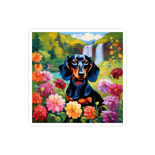 PugMug Custom Black Dachshund Sticker