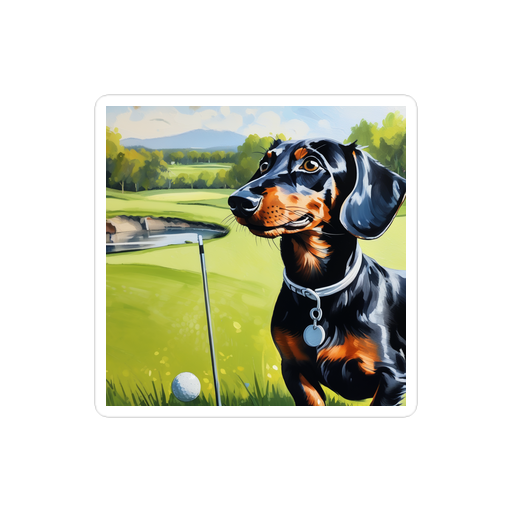 PugMug Custom Black Dachshund Sticker