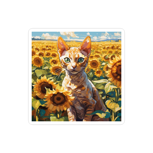 PugMug Custom Tabby Devon Rex Cat Sticker