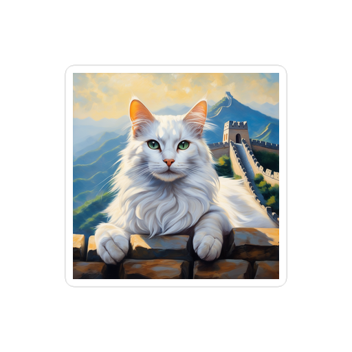 PugMug Custom White Companion Cat Sticker