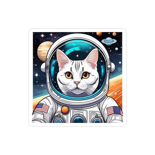 PugMug Custom White American Shorthair Cat Sticker