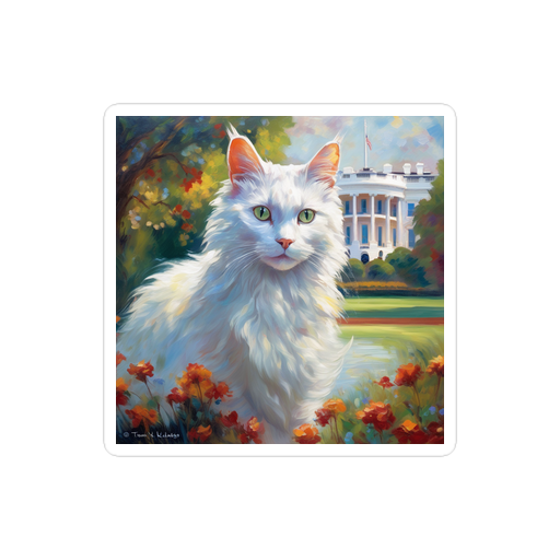 PugMug Custom White Companion Cat Sticker